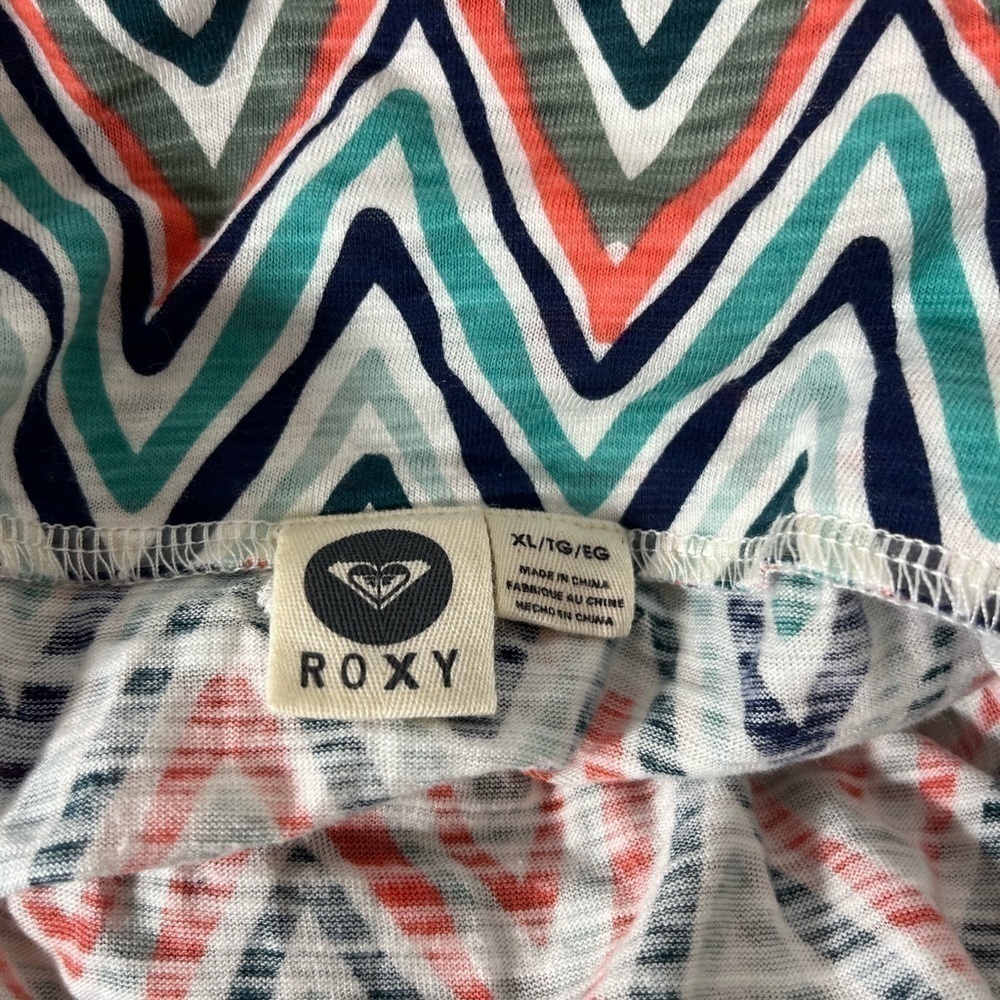 ROXY Womens Size XL Chevron Colourful MIDI Length Roll Too Waistband Skirt Beach - Picture 5 of 9